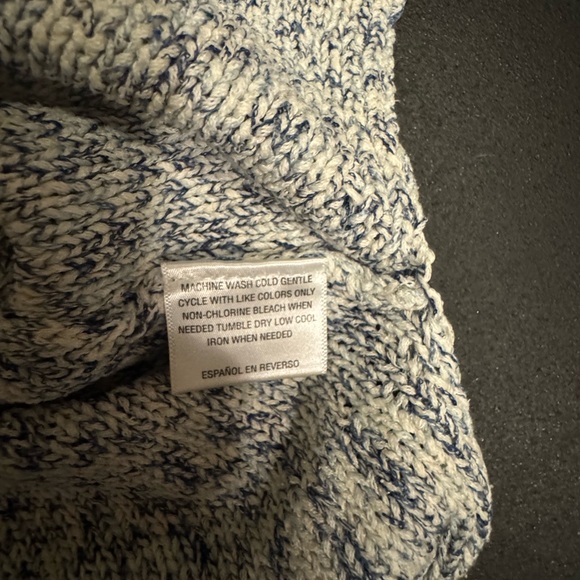 Style & Co. Heathered Blue & White Knit Sweater with Keyhole Back - Picture 4 of 4